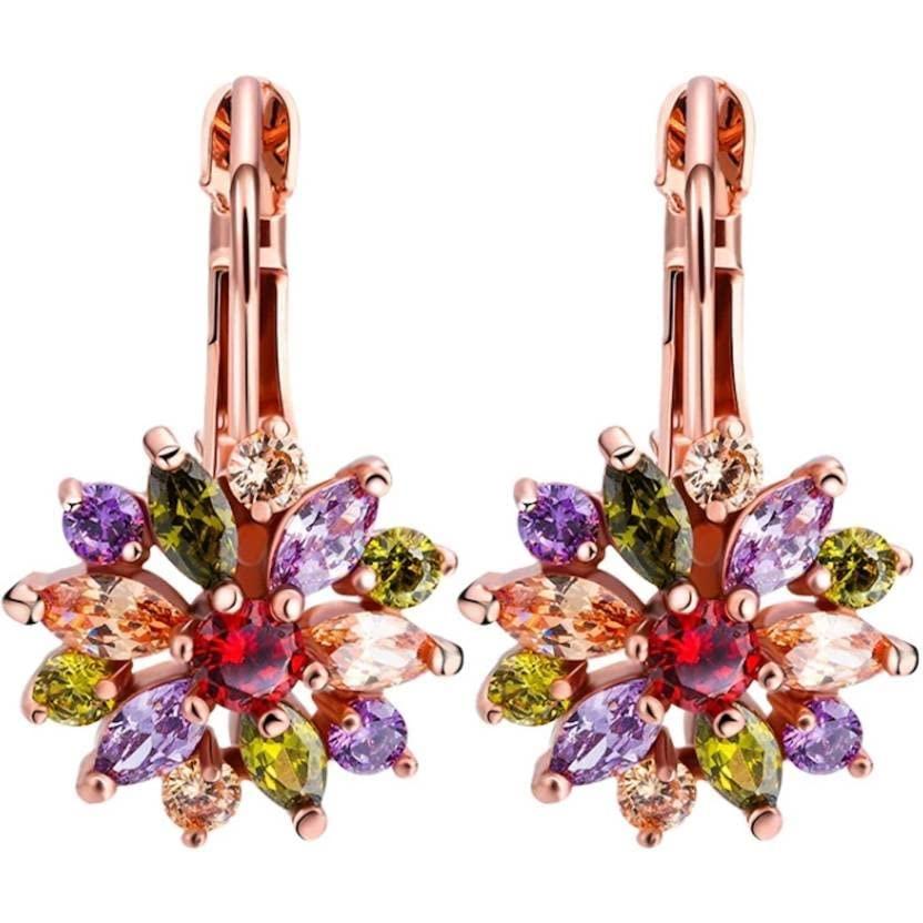 

Серьги-гвоздики с покрытием из розового золота и цирконовым камнем