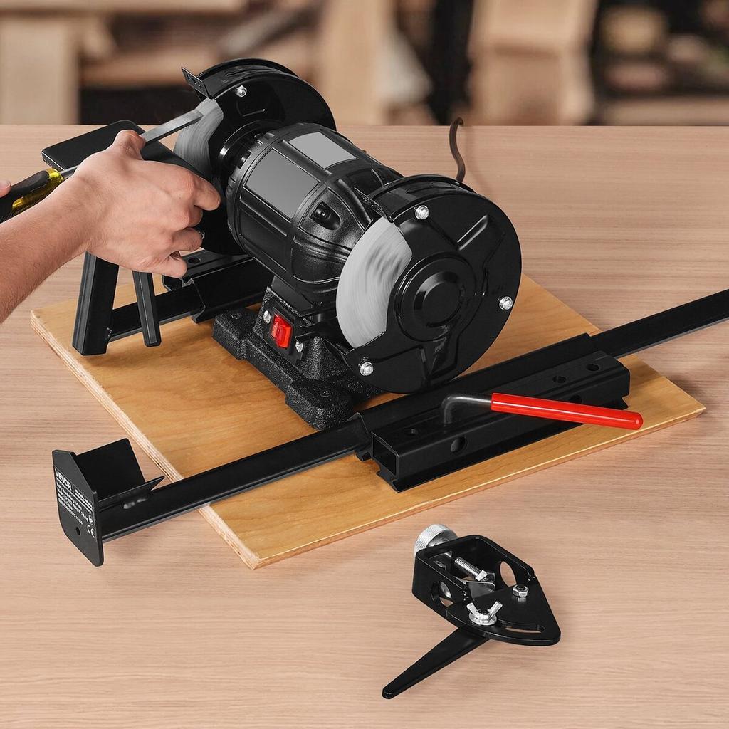 Multi-Grind Sharpening System, Vari-Grind Pro Sharpening Jig Kit for 6" & 8" Bench Grinders with Platform, Long Support Arm & Fingernail Gouge Jig,