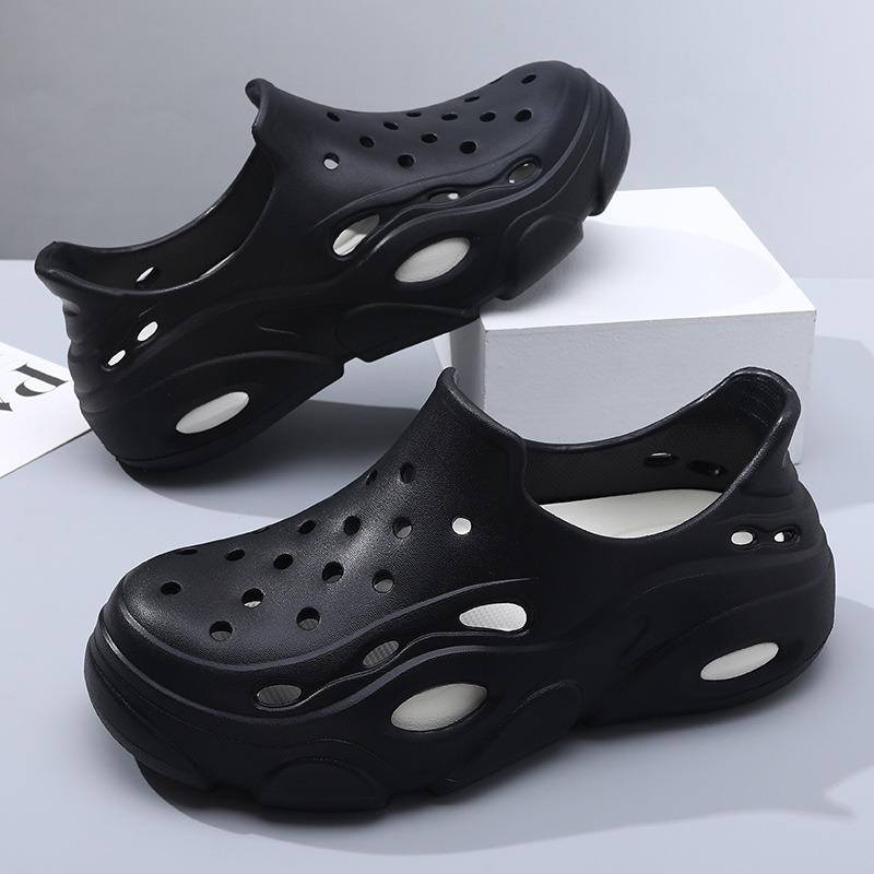 Hole shoes men's thick soles increase height and non-slip two wear couple cool slippers beach bag and premium versatile slippers