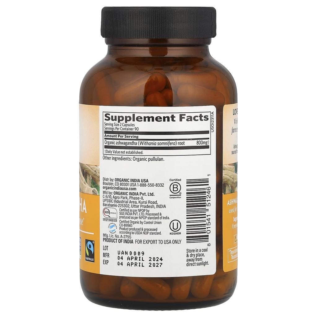 Ashwagandha, Veggie Capsules 180 (400Mg Per Capsule)