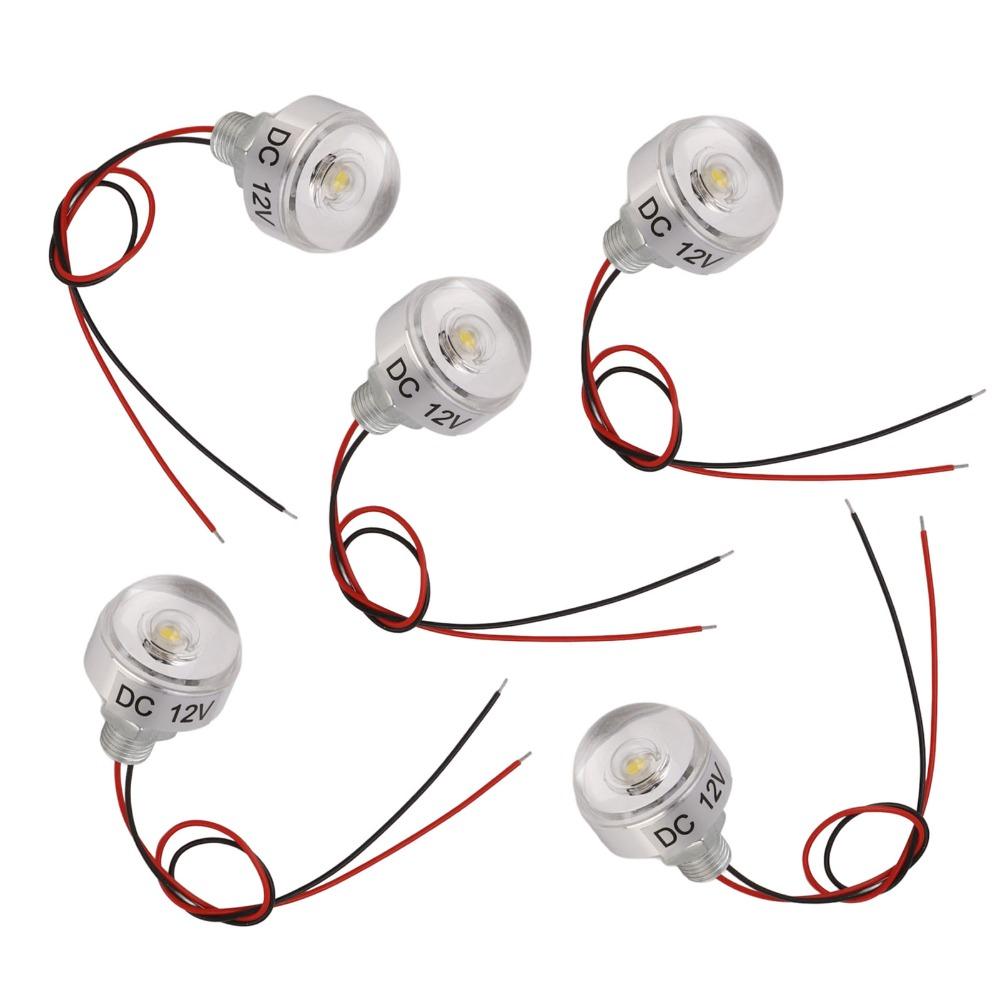 5er-Pack 1W LED-Deckleuchte DC 12V Mini Einbau-Spotlight Niedervolt-Landschafts-Bodenleuchten Gehweg