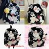 Handcrafted Black White Plush Dog Star Chain Backpack For Daily Use Girls And Boys