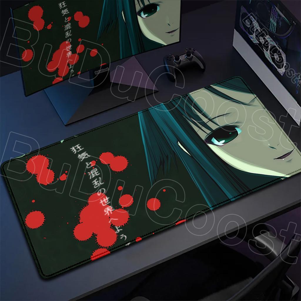 Laptop Washable Desktop Gaming Keyboard Mat PC Rubber Accessories Locking Edge 900x400mm Black S-Saya No Uta Mousepad XXL Carpet