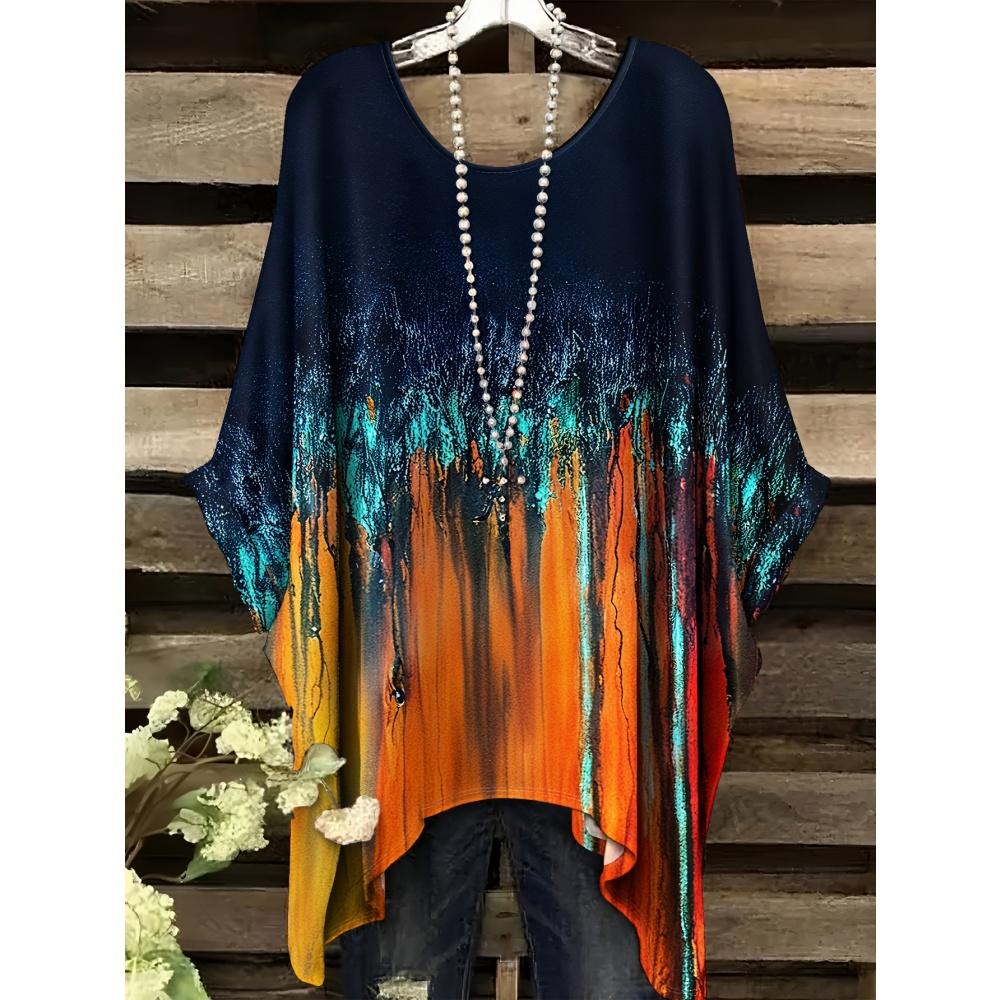 New Woman Elegant Peacock Print T-Shirts Casual Loose Machine Washable O-Neck Short Sleeve Summer Fashion Streetwear Clothing