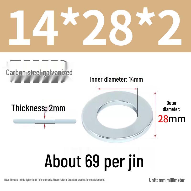 Oversized Thickened Galvanized Iron Flat Washer M2M3456810-M6