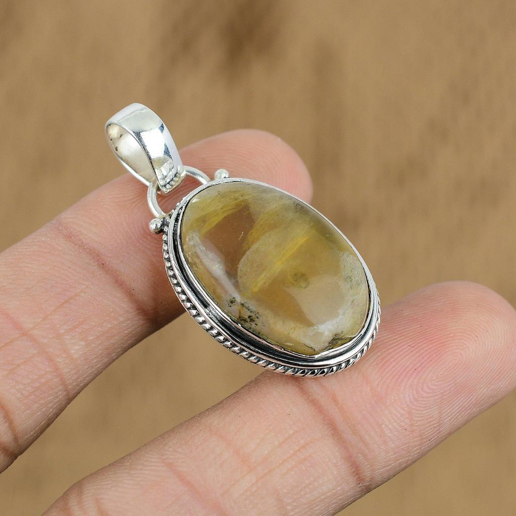 Gift For Women Jewelry Pendant 925 Sterling Silver Natural Fluorite Gemstone