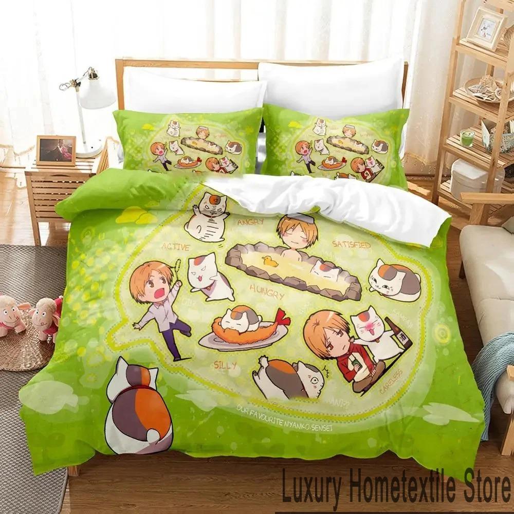 3D Print Anime Natsumes Book of Friends Bedding Set Boys Girls Twin Queen King Size Duvet Cover Pillowcase Bed Boys Adult