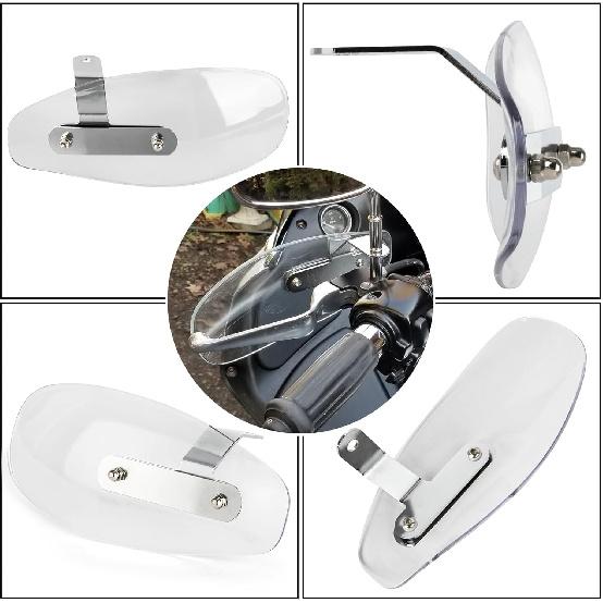 Motorcycle Universal Handguards, PSLER Motorcycle Hand Grip Guards for Motorbike Choppers, Crusiers and Touring, with 10mm Direct Thread Bolt, Clear