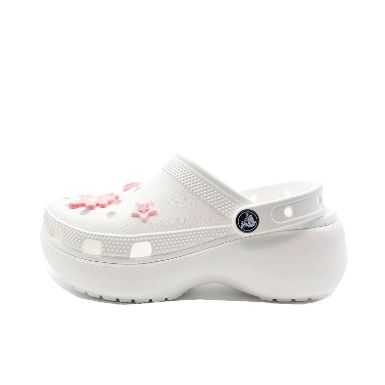 Crocs Classic Platform Lined Clog Cute Campus Beach EVA Comfortable and Versatile Hole Shoes Unisex White