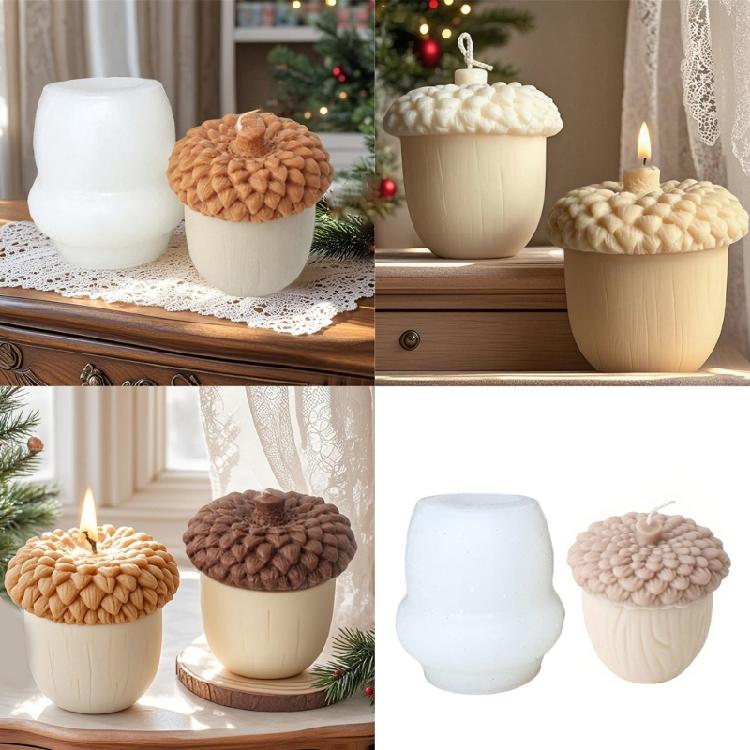 Christmas Pinecone Shape Silicone Craft Mould for Art Plasters Casting and Home Decoration