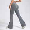 Women's High Waist Flared Yoga Pants Knitted Wide Leg Sweatpants Light Gray Flippy
