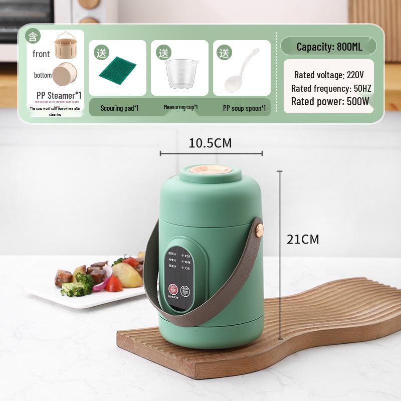 Portable Mini Electric Stew and Hot Pot Cooker - Ideal for Soup, Porridge, and Office Use.
