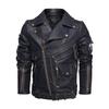 Nieuwe leren herenjas motorfiets stoere kerel multi-pocket stoere kerel PU lederen reversleer lente- en herfstkleding