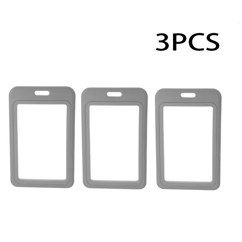 Card Cover Double-sided Transparent Hard Plastic Card Protective Cover Multi-color Chest Badge Work ID Card Holder