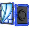 For iPad Air 13 M2 M3 2025, Military Grade Shockproof Protective Silicone Cover 360 Folding Handle Grip + Handle Shoulder Strap