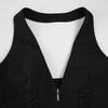 Deep V Neck Sleeveless Crop Top Tie Up Waist Strap Women Camisole Halter Vest Top  Female
