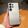 Luxus-Streifen Metalllack Handyhülle für Samsung S26 Plus S25 S24 S23 Ultra Stoßfest Kamera Schutz Schlank Mattes PC Funda