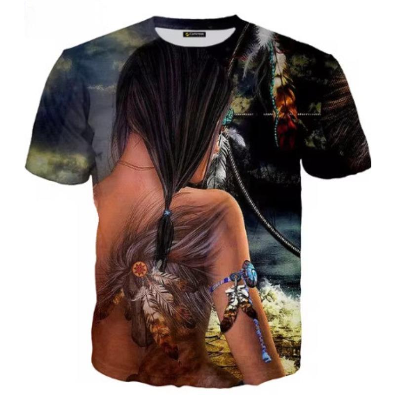 Indian 3D T-shirt Men's Casual O-neck Short Sleeve Indian Culture Printed Casual Summer Casa T-shirt