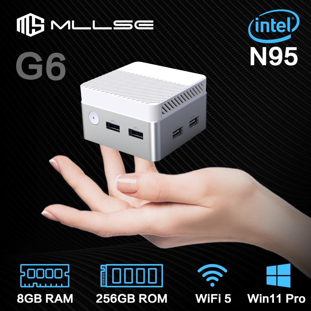MLLSE G6 Mini PC Intel 12th Alder Lake N95 Windows 11 DDR5 8GB RAM 256GB ROM WiFi 5 BT4.2 Desktop Computer Mini Pc Work