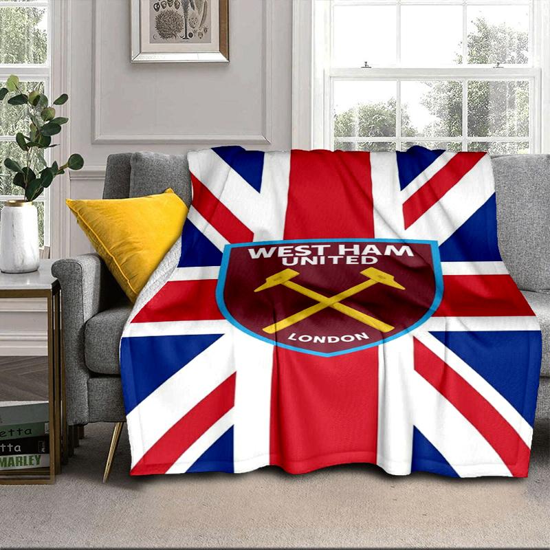 West Fußball Club Decke Flanelldecke für Bett, Sofa, Camping, Wandern, Picknick Zubehör, Geschenk für Familie Fan Geschenke