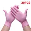 20/50/100PCS Pink Nitrile Gloves Disposable Powder Free Gloves for Household Cleaning Beauty Salon Work Cooking Kitchen Gloves