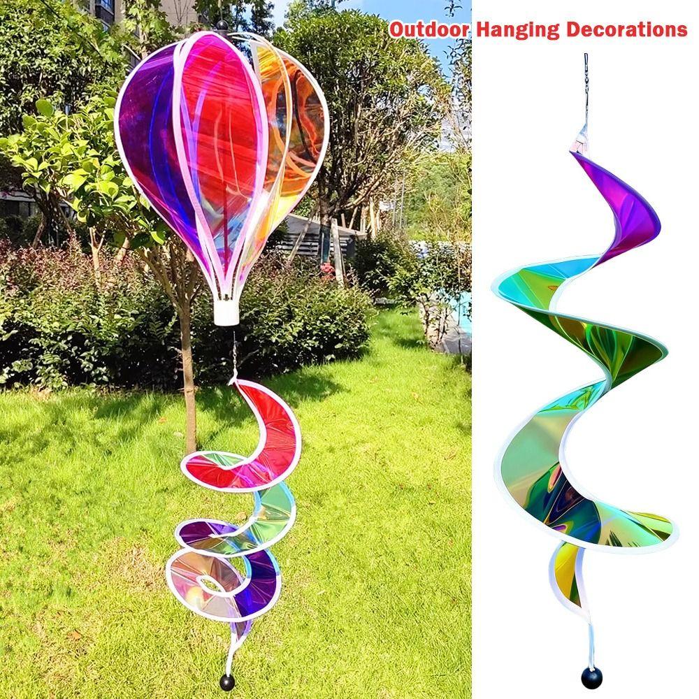Rotating Sequins Rotating Laser Wind Rainbow Spiral Wind Spinner Windmill Decor  Garden Decor