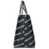 BALENCIAGA 702703 210HC Coated Canvas BB All-Over Logo Tote Bag Black x whiteUsed