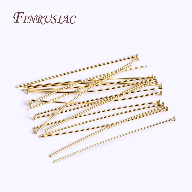 Handmade DIY Jewelry Supplies 50 Pcs/lot Flat Head Pins,18K Gold Plated Flat Head Pins,Silver Plated Findings