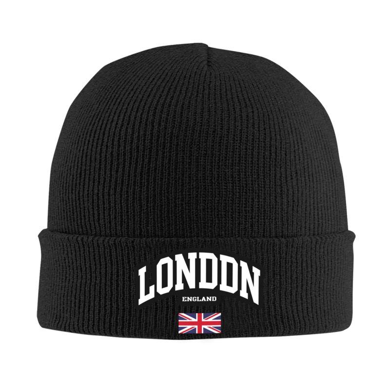 

London England Flag UK Beanie Hats Skullies Beanies Warm Soft Caps Autumn Winter Graphic Bonnet Hats Unisex Head Wrap Caps чёрный
