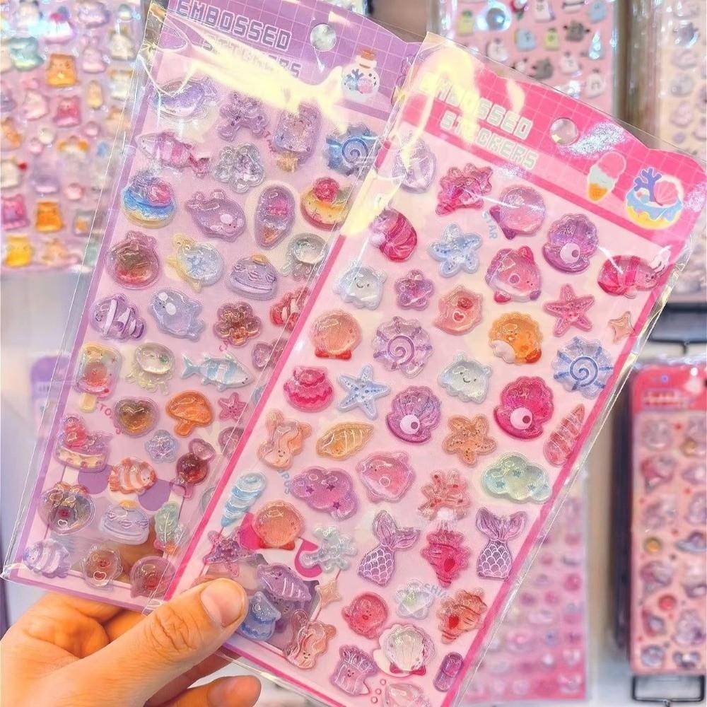 Crystal Resin Crystal Drop Sticker Solid Sticker Seashell Starfish Sticker  For Phone Case