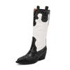2025 Retro Pointed Women's Boots Thick Heel Sleeve Knight Boots Embroidered High Boots Western Cowboy Boots Trend Explosion