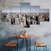 New York City Landscape Scene 5 Piece Five Panel Wall Canvas Print Modern Art Poster Picture Home Decor Gift For Him For Her