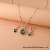 Wish Fashion Women's Blue, Green & Red Teardrop Necklace & Earrings Set