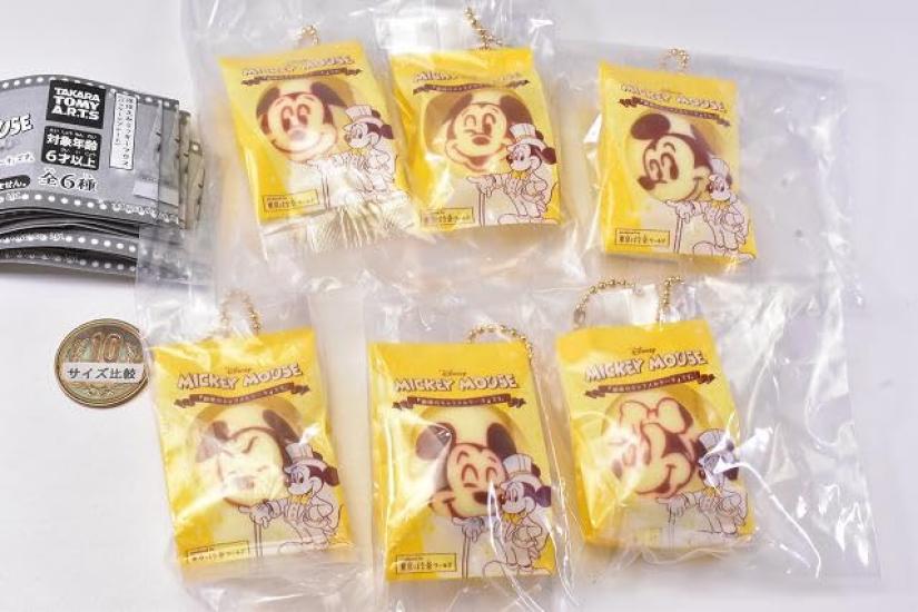 Mickey Mouse [Ginza Caramel Cake] Squeeze Mascot [Set of 6 (Full Set)] Gachapon Capsule Toy