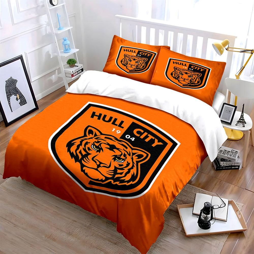 """Orange Tiger Hull City Set" Bettwäsche Bettbezug-Set Bettbezug Kissenbezüge""" (1 * Bettbezug 2 * Kissenbezüge, ohne Bettdecke)