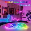 5V USB RGB-IC Neon LED Strip Light 1M 2M 3M 5M Flexible Lamp Tape Neon Lights With Bluetooth APP Control For Home Room Decor