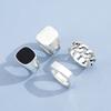 Juego de anillos de Metal de aleación de 4 Uds., ultraligeros, resistentes a la corrosión, galvanizados, accesorios de joyería de anillos de moda