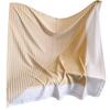 Women' Scarf Caramel-Beige 90X90 - Stripes, Polka Dots and Subtle Silk Shine