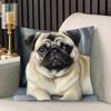 1 piece cute pug pillow cover - soft plush decorative cushion