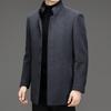 Cashmere coat men's mid-length double-sided mink fur stand-up collar down liner business middle-aged dad winter coat