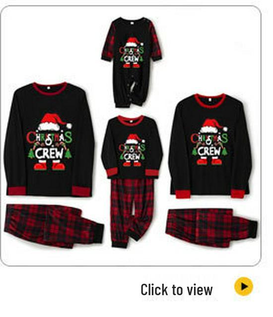 2025 Family Deer Print Cotton Plaid Set - Autumn/Winter Christmas Outfit