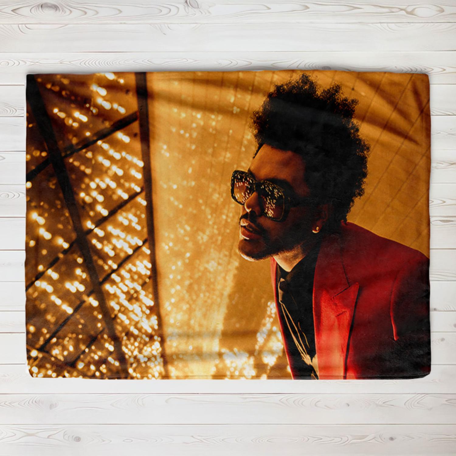 

The Weeknd Album art Starboy Hurry Up Tomorrow Blanket Flannel Blanket Throw Blankets for Bedding sofa Ultra-Soft Bedroom Quilt 75x90cm