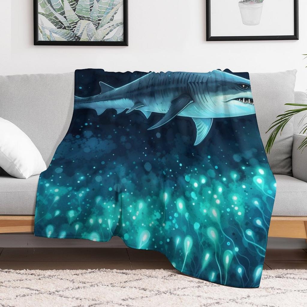 Megalodon Hai Schwimmend Überwurfdecke Ganzjahres Weiche Überwurfdecke für Sofa