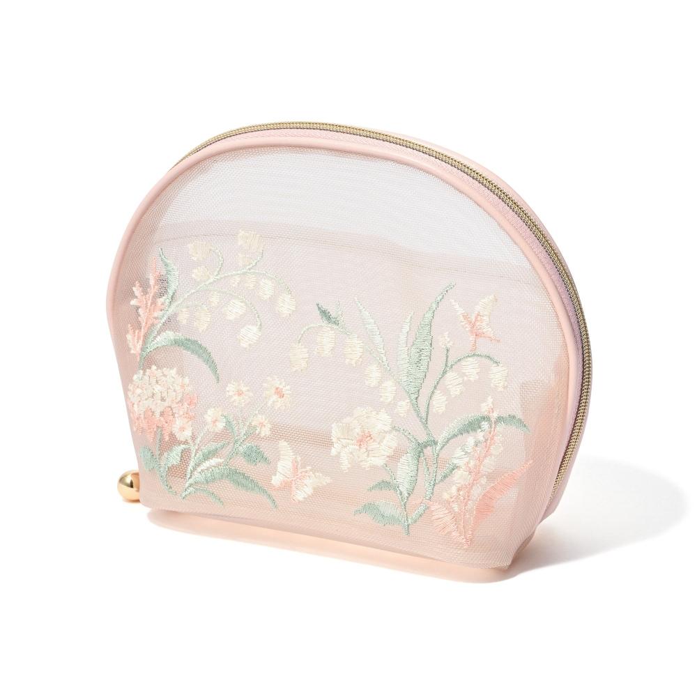 Franc Franc Japan MeSh Embroidered Pouch S Pink