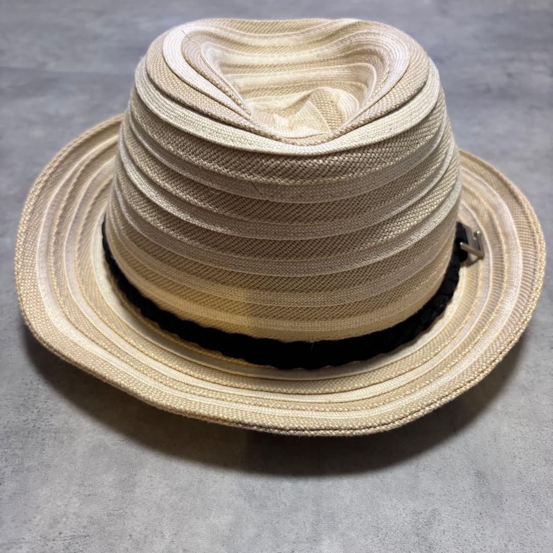 Used [Good Condition] CA4LA Straw Hat Made in Japan Natural Material Folded Hat Ribbon Beige
