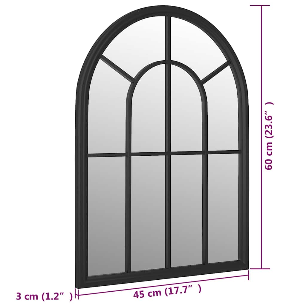 Black Mirror 60x45 cm Iron for Indoor Use