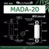 Loose or Bag - MADA-2~22 Aircraft Head Standoff M2.5 Double-Ended Stud for PCB Hole, 2.5mm Cylindrical Head