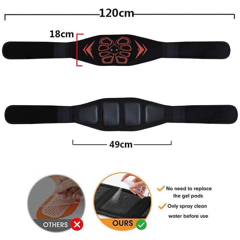 Electric EMS Muscle Stimulator Smart Muscle Toner Abdominal Toning Belt Weight Lose Slimming Massager Fitness Equipment Recharge