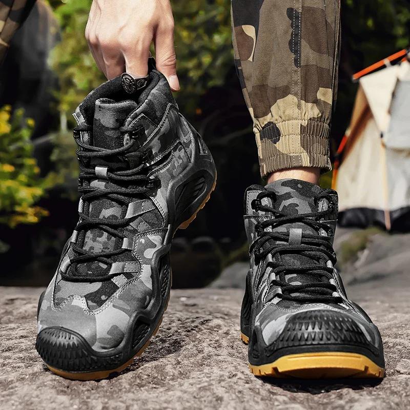 Anti Slip and Wear-resistant Hiking Shoes Comfortable Desert Work Boots Autumn  Winter Platform  Ankle Boots Men's Hiking Shoes