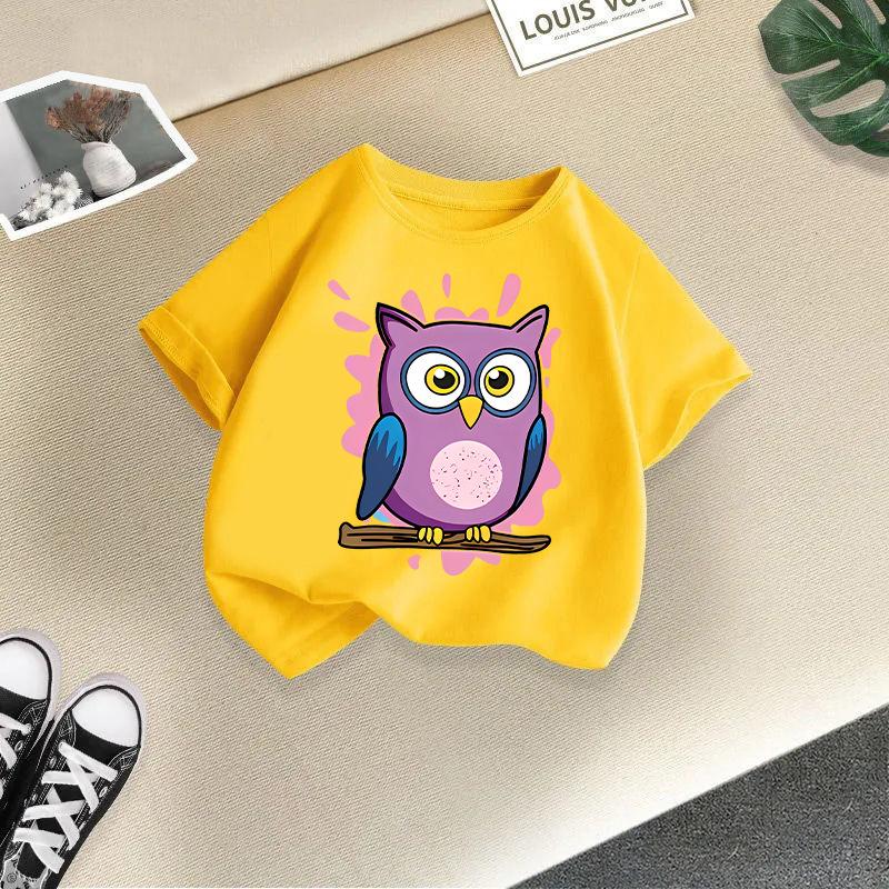 2-13Y Kid T Shirt Owl Printed Children T-shirt Kids Clothes Tshirt Tops Tee Boys Girls Baby Tee